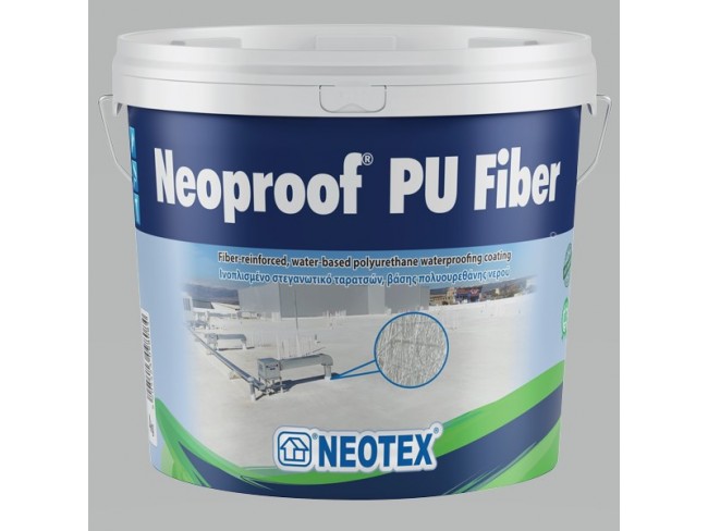 NEOTEX - Neoproof PU Fiber - 13kg - ΛΕΥΚΟ - Ινοπλισμένο, στεγανωτικό ταρατσών, βάσης πολυουρεθάνης νερού, ενός συστατικού.