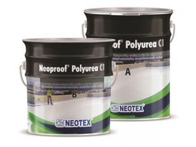 NEOTEX - Neoproof Polyurea C1- 20kg (A+B) - ΛΕΥΚΟ - Επαλειφόμενο στεγανωτικό πολυουρίας υψηλού πάχους, ιδανικό για εκτεθειμένες ταράτσες όπου απαιτούνται υψηλές μηχανικές αντοχές. 