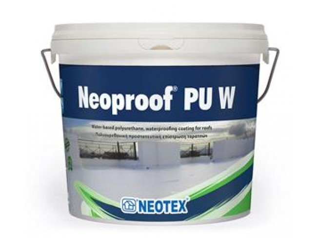 NEOTEX - Neoproof PU W - 13kg - ΛΕΥΚΟ - Επαλειφόμενη, πολυουρεθανική, αλειφατική μεμβράνη νερού.