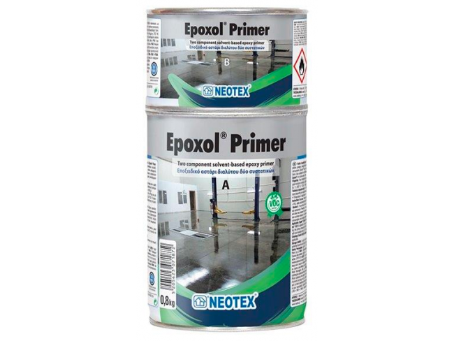 NEOTEX - Epoxol Primer -  Εποξειδικό αστάρι διαλύτου δύο συστατικών με υψηλή σκληρότητα, μεγάλη αντοχή στην τριβή και τα χημικά.