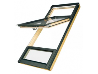 Παράθυρο Στέγης FAKRO FDY-V DUET Prosky 94x235cm με ανυψωμένο άξονα περιστροφής, με αυτόματη θυρίδα αερισμού V40P και ενεργειακό υαλοπίνακα U3