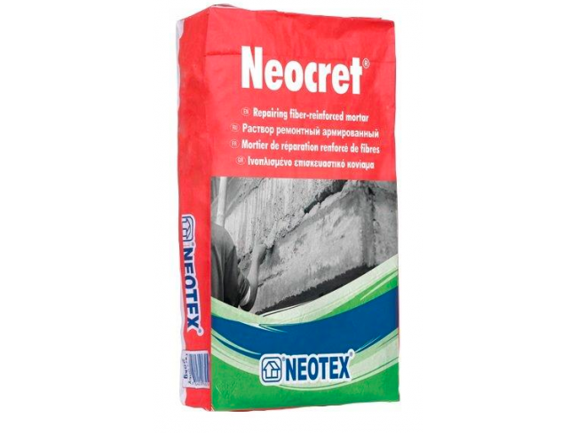 NEOTEX - Neocret - ΛΕΥΚΟ 25kg - Iνοπλισμένο τσιμεντοειδές ταχύπηκτο κονίαμα για επισκευαστικές εργασίες δομικών στοιχείων.