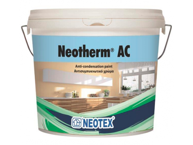NEOTEX - Neotherm AC - ΛΕΥΚΟ 10lt - Αντισυμπυκνωτική βαφή με θερμομονωτικές ιδιότητες, κατάλληλη για εσωτερική χρήση. 