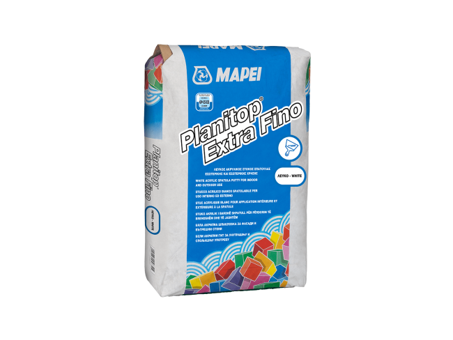 MAPEI - PLANITOP EXTRA FINO - ΛΕΥΚΟ - 20kg - Ακρυλικός στόκος σπάτουλας για το φινίρισμα εσωτερικών και εξωτερικών επιφανειών.