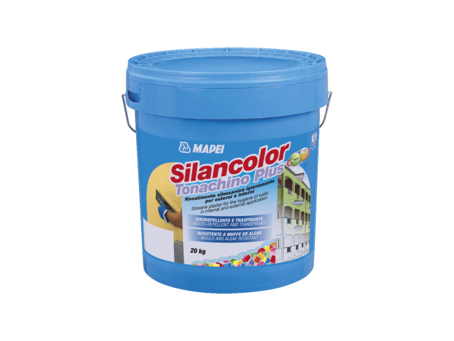 MAPEI - SILANCOLOR TONACHINO PLUS - CATEGORY 1-25 kg - Υδρόφοβο διαπνέον επίχρισμα, με βάση ρητίνες σιλοξάνης, αντιμουχλικής και αντιμυκητιακής προστασίας  για εσωτερικές και εξωτερικές επιφάνειες. 