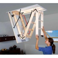 FAKRO COMFORT LWK 280 αναπτυσσόμενες σκάλες οροφής για ύψος έως 280cm - 3 σπασίματα - Ξύλινος σκελετός