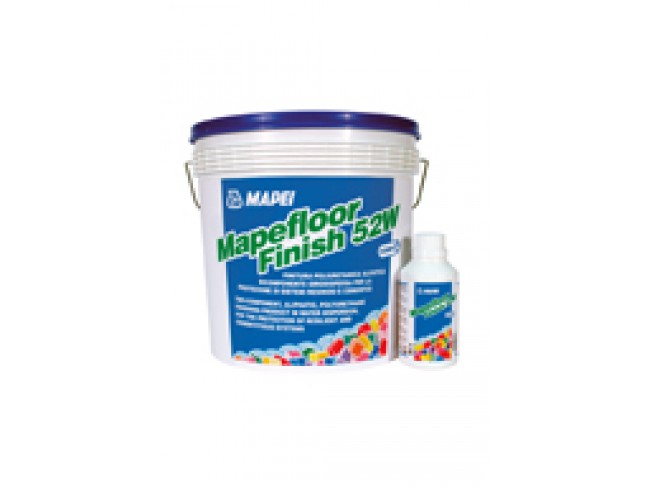 MAPEI - MAPEFLOOR FINISH 52 W - Τελική πολυουρεθανική στρώση δύο συστατικών, υδροδιαλυτή, υποκίτρινη, με γυαλιστερό τελείωμα. (Α+Β) 5,4kg.