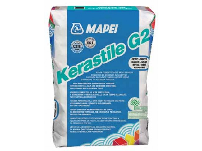 MAPEI KERASTILE G2 - ΛΕΥΚΗ - 25kg - C2TE - Κόλλα για κεραμικά πλακίδια με βάση το τσιμέντο. 