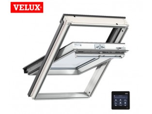 Velux GGU Integra Ηλεκτρικό παράθυρο με ασύρματο άνοιγμα και κλείσιμο. 134x140cm. Με αρμοκάλυπτρα EDW για στέγες με κλασσικά κεραμίδια. 10 χρόνια εγγύηση VELUX. 