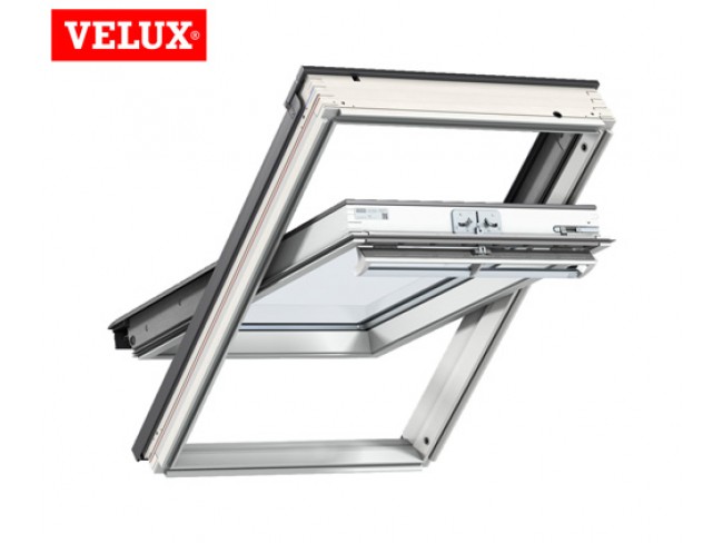 Παράθυρα Velux GGU κεντροπεριστροφικά 78x118cm. Με αρμοκάλυπτρα EDW για στέγες με κλασσικά κεραμίδια. 10 χρόνια εγγύηση VELUX.