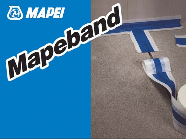 MAPEI - MAPEBAND - Ταινία καουτσούκ (120mm x 10m), με αντοχή στα αλκάλια, με πίλημα, για τσιμεντοειδή συστήματα στεγάνωσης και στεγανωτικές μεμβράνες σε υγρή μορφή.