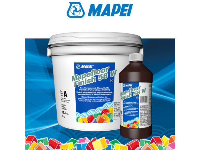 MAPEI - MAPEFLOOR FINISH 58 W - Τελική αλιφατική, πολυουρεθανική, ματ στρώση δύο συστατικών (Α+Β) 5,5kg. MAPEI - MAPEFLOOR FINISH 58 W - Τελική αλιφατική, πολυουρεθανική, ματ στρώση δύο συστατικών (Α+Β) 5,5kg.