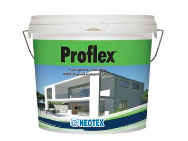 NEOTEX - Proflex - ΛΕΥΚΟ 10lt - Ακρυλική βαφή εξωτερικών και εσωτερικών επιφανειών.