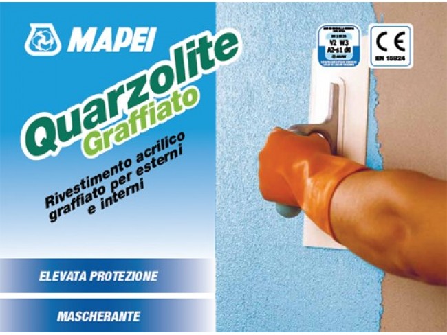 MAPEI - QUARZOLITE GRAFFIATO - 20kg - 1,8mm - Ακρυλικό επίχρισμα τοίχου, υψηλών αντοχών με ανάγλυφη υφή, για εξωτερικές και εσωτερικές επιφάνειες.