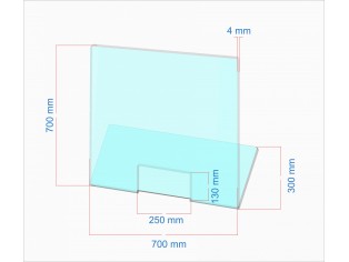 ΠΡΟΣΤΑΤΕΥΤΙΚΟ ΔΙΑΧΩΡΙΣΤΙΚΟ ΣΥΝΑΛΛΑΓΩΝ ΑΠΟ ΠΛΕΞΙΓΚΛΑΣ - L type - Ενιαίο 70x70cm
